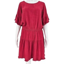 Umgee Ready For Cooler Days Boho Midi Dress Red S New