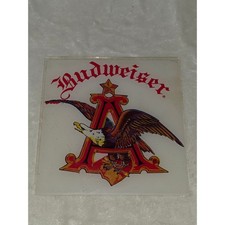 Vintage Budweiser Anheuser Busch A and Eagle Logo Mirror Red Gold
