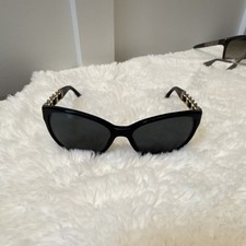 Chanel Cat Eye Chain Detail Black Sunglasses for Women Designer