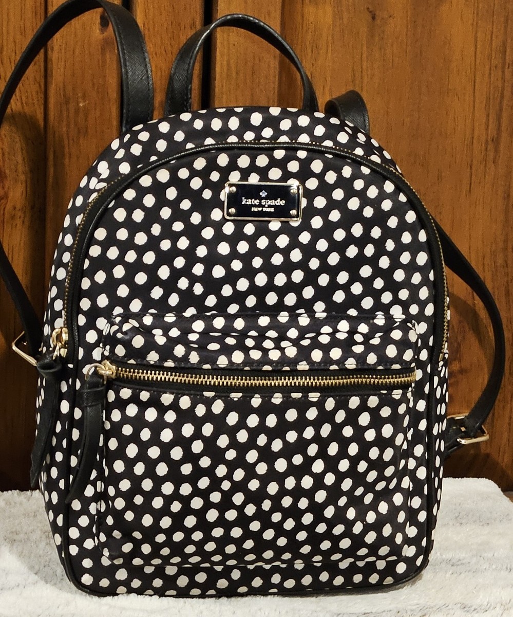 Kate spade Black and White Polka Dot Mini Backpack KATE SPADE Black White Polka Dot Nylon Mini Backpack Handbag  main image 3