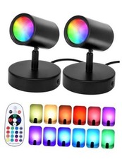 RGBW Indoor Spotlight 10W LED Color Changing Spotlight with Remote, 120V 2 Pack