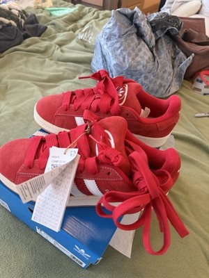 adidas Campus 00s Scarlet Gum Red White Suede Lace Up Sneakers H03474 Men 