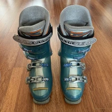 Lange Womens Exclusive 90 Ski Boots Size 25.5 Surefoot Conform'able Liners Blue
