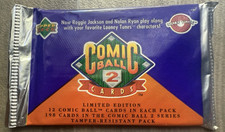 VINTAGE SEALED TRADING CARD PACK 1991 COMIC BALL 2 CARDS LOONEY TUNES & BASEBALL