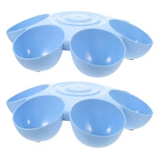 2pcs Cat Food Water Bowls Plastic Dog Cat Feeder Bowls Multi- Feeder 6-Meal K...