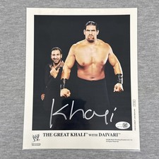The Great Khali w/ Daivari Signed 8x10 WWE Promo Photo JSA COA