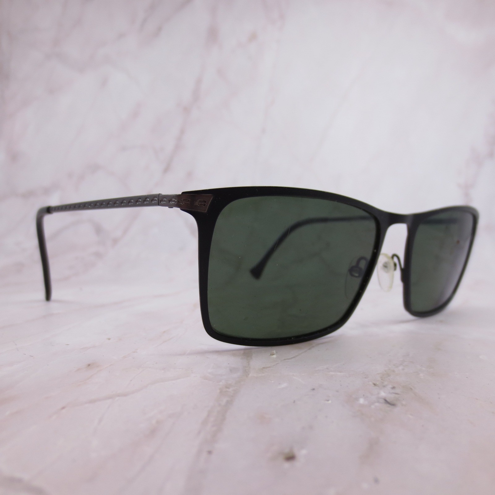 Police VPL600K Matte Black Rectangular Sunglasses… - image 2