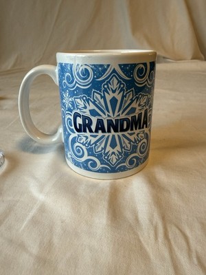 Blue Snowflake & Swirls GRANDMA Coffee Tea Ceramic Mug 4 