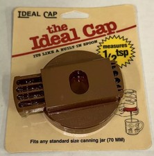The Ideal Cap Drink Lids Canning Jar Built in Spoon Measures 1/2 tsp Made in USA