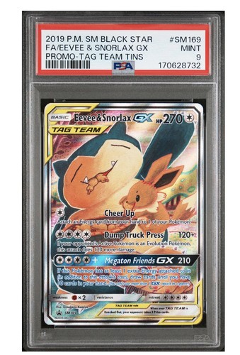 Eevee & Snorlax-GX graded PSA 9 for sale on eBay