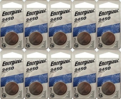 10 Pcs Energizer CR2450 ECR2450 CR 2450 3V Lithium Coin Cell Button Battery