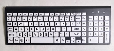 Mini Wireless Keyboard, Black Plastic, English QWERTY w/ Numeric Keypad