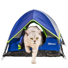 Blue Cat Tent, Large Cave Bed for Indoor Cats and Small Dogs with Soft Pad - ...