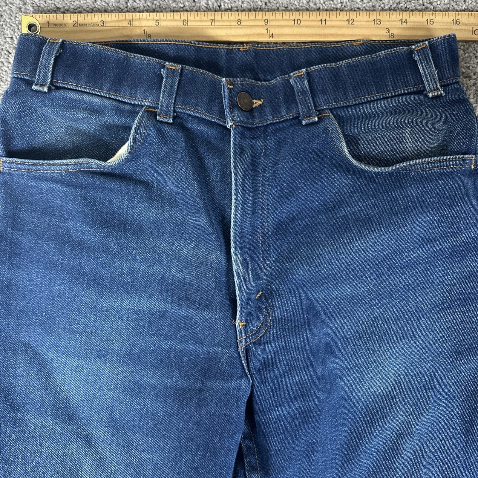 Vtg Levis 547 Jeans Mens 34x31 (Fit 30x30) Faded Raw Denim Wash Straight Leg 90' thumbnail 7