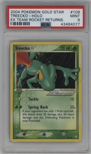 Treecko gold star 2004 #109 Team Rocket Returns Holo PSA9