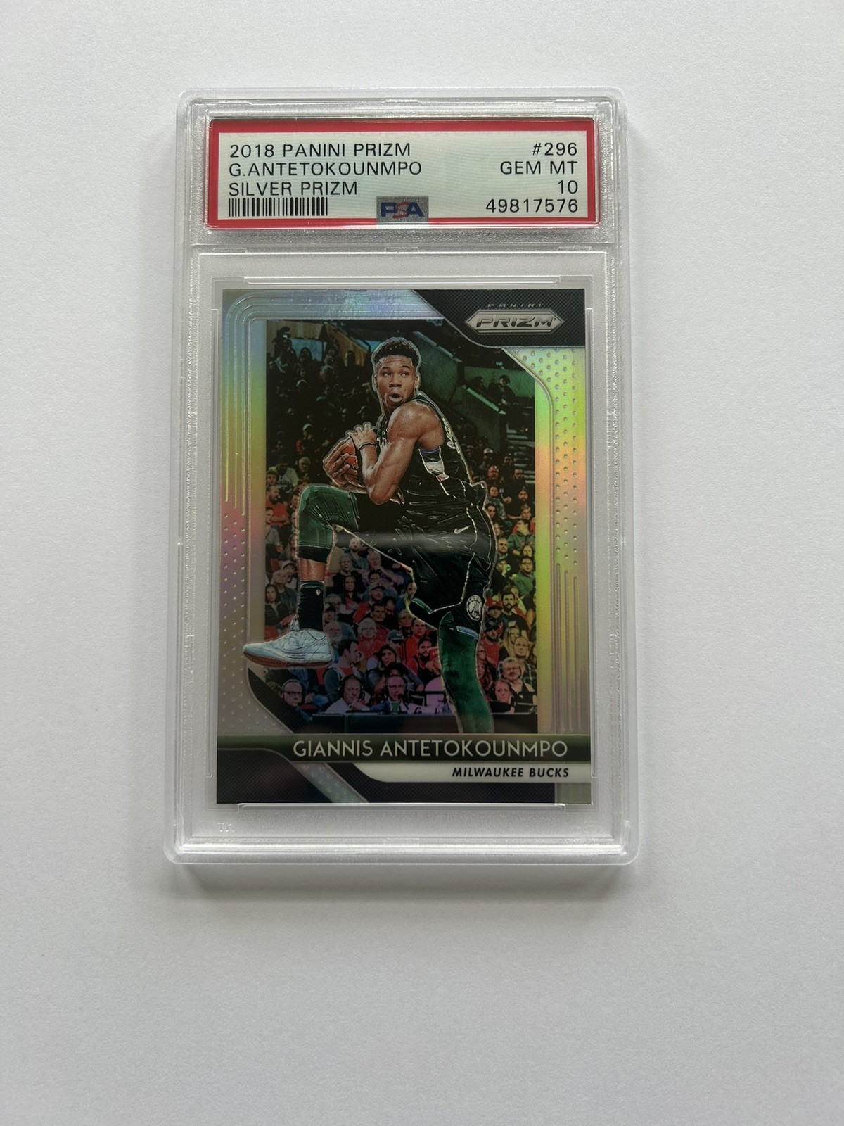 2018-19 Panini Prizm - Giannis Antetokounmpo #296 Silver Prizm PSA 10