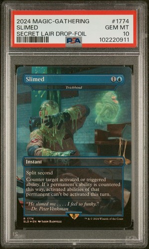 2024 MTG SECRET LAIR DROP GHOSTBUSTERS #1774 SLIMED-FOIL PSA 10 POP 12