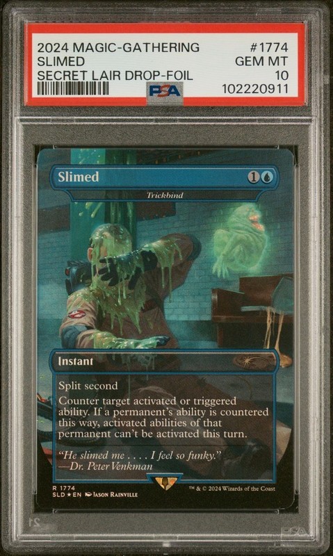 2024 MTG SECRET LAIR DROP GHOSTBUSTERS #1774 SLIMED-FOIL PSA 10 POP 12