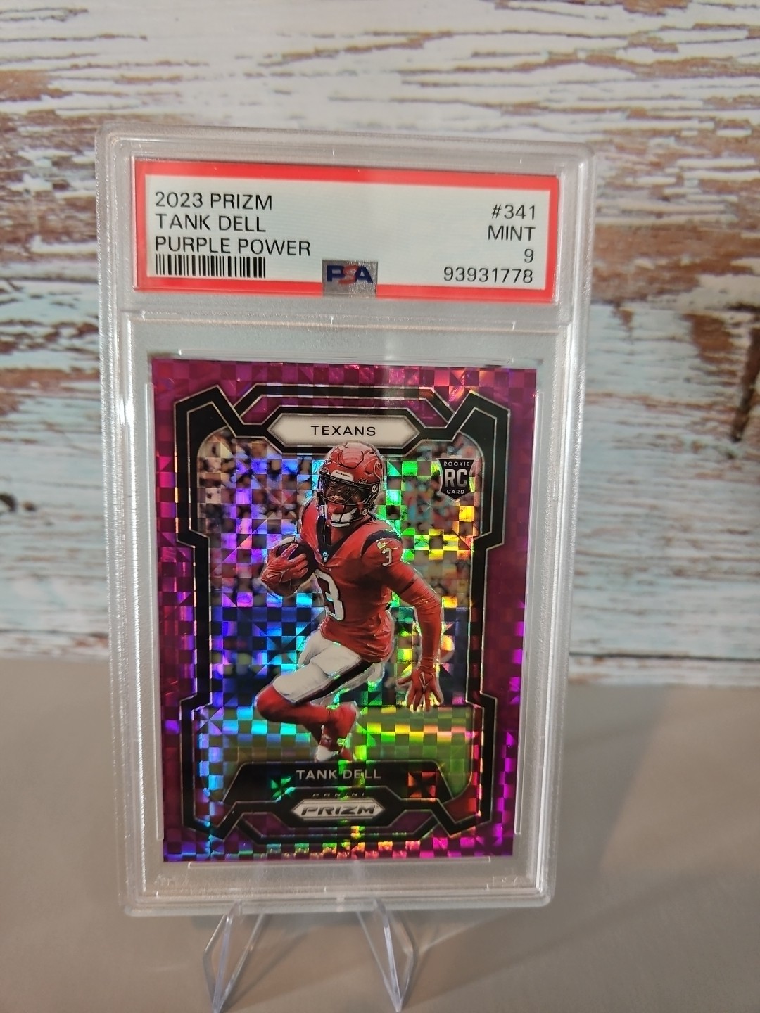 2023 PANINI PRIZM 341 TANK DELL,   PURPLE POWER /49  RC,   PSA 9,   NO 23/49
