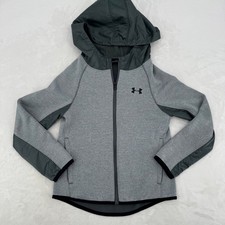 Under Armour ColdGear Kids UA Storm Swacket Grey Full Zip Hoodie Jacket Sz Small