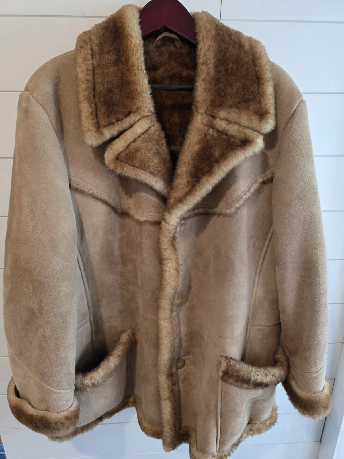 Vtg 70s Western Genuine Shearling Leather Rancher Coat Sheepskin Jacket Men XL
Opens in a new window