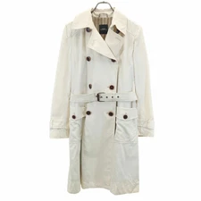 Old clothes MAX MARA Max Mara trench coat 42 ivory with belt ladies [Used]