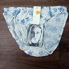 Vintage Jordache Cotton Blend Blue Floral Panties Size 5 New