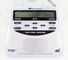 Midland WR-120EZ NOAA Severe Weather Alert Radio Alarm Clock - Tested Works