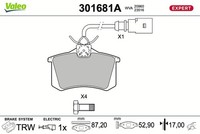 Valeo Bremsbelagsatz, Scheibenbremse Hinterachse U.A. FüR Ford, Seat, VW