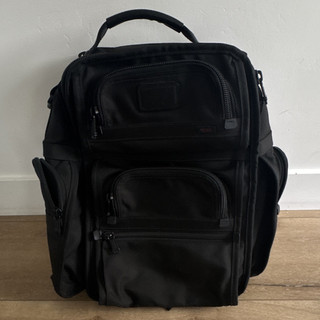 TUMI Black Solid Laptop Backpack Bookbag with Multiple Compartments