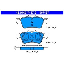 ATE Bremsbelag-Satz Bremsklötze hinten 7701206609 44060AV725 4387371 | 653285