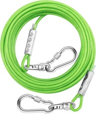 Dog Tie Out Cable for Outside,15FT Heavy Duty 250lbs 15FT, Green