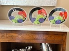 3 "PEGGY KARR"  SIGNED 8" FRUIT PLATES FUSED ART GLASS  *APPLE-GRAPES-PLUMS *Exc — photo 7