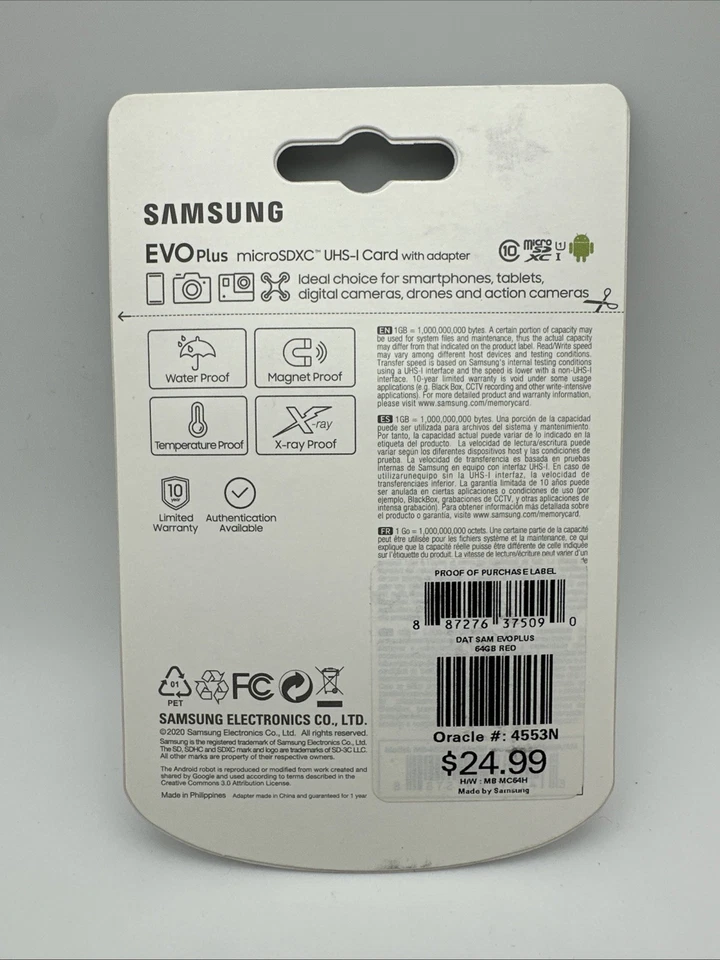 NEW Samsung MB-MC64H EVO Plus 64GB microSDXC UHS-I Memory Card with SD Adapter - Image 2 of 2