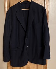 Drakes London And Brooks Brothers Men’s Navy Blazer Suit Jacket Wool US 52 EU 62