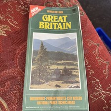 Vintage Wielka Brytania Mapa drogowa Irlandia Północna Autostrady Parki narodowe Mury