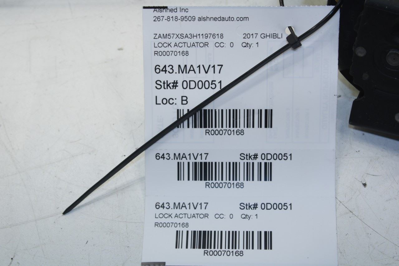 2017-2021 Maserati Ghibli Front Right Side Door Lock Latch Actuator 670032942
