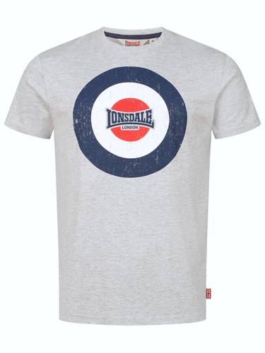 Lonsdale T-Shirt Premium Trevose Classic Mod Target Logo White Grey Shirt - Picture 16 of 22