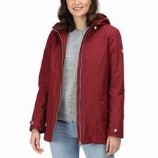 Regatta Womens Bergonia II Waterproof Hooded Jacket Coat - Claret - 8