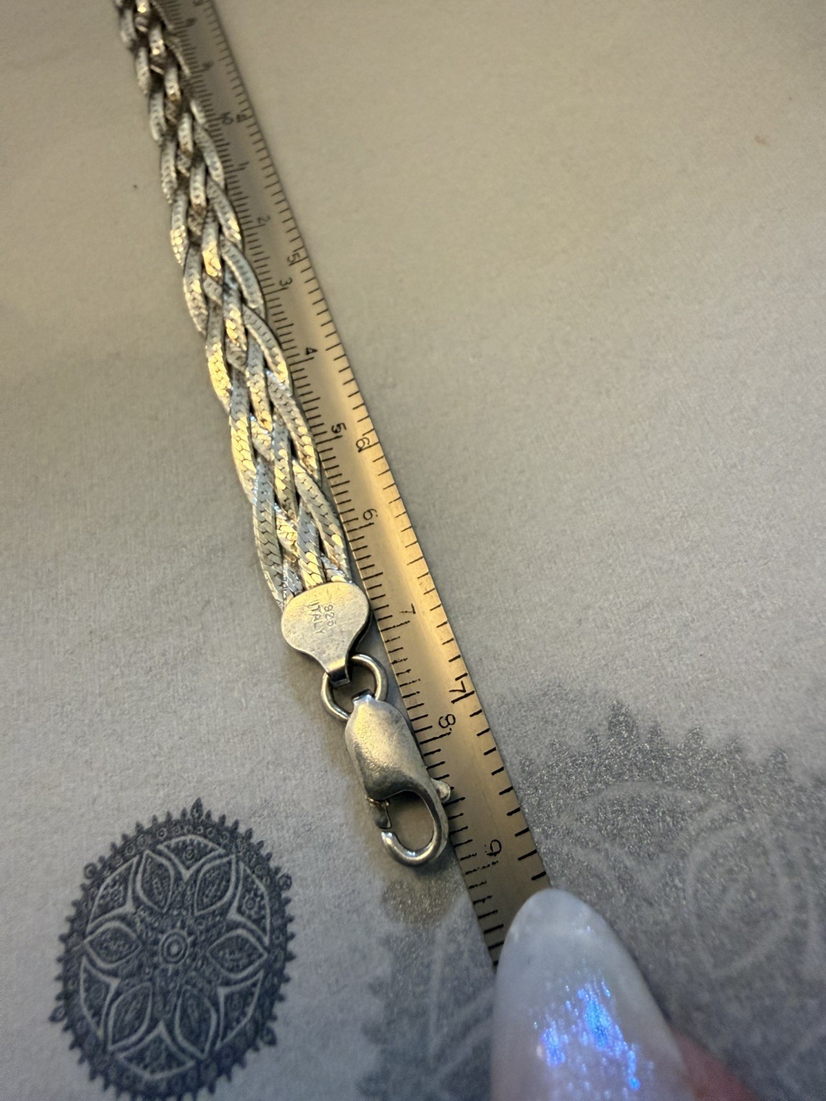 Beautiful Super Sparkly Solid Silver Multi Strand… - image 8