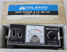 VINTAGE MIDLAND SWR-FS POWER METER 23-134 w/ ORIGINAL BOX  EXTRAS RADIO PARTS
