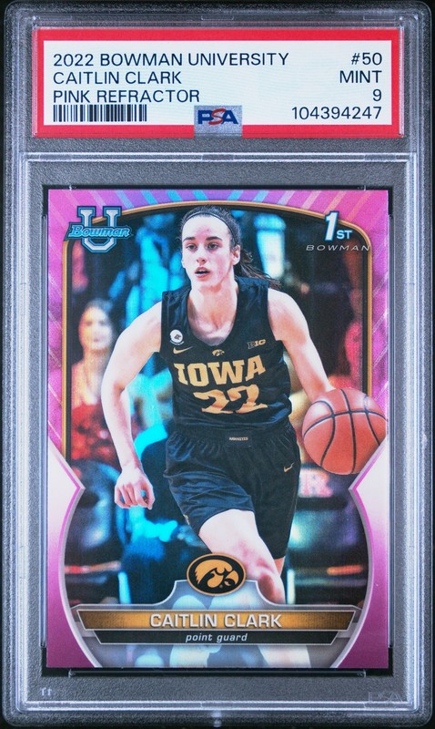 2022-23 Bowman University Chrome Caitlin Clark Pink