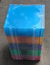 50 Slim CD DVD Jewel Cases 5mm 5 Translucent Colors New Factory Sealed