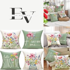 Floral Cushion Covers 18x18 - Set of 4, Perfect for Seasonal Decor