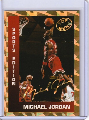 #ad #ad Michael Jordan Sports Edition Top Guns Gold Prism Rare Promo Oddball Novelty $14.99
