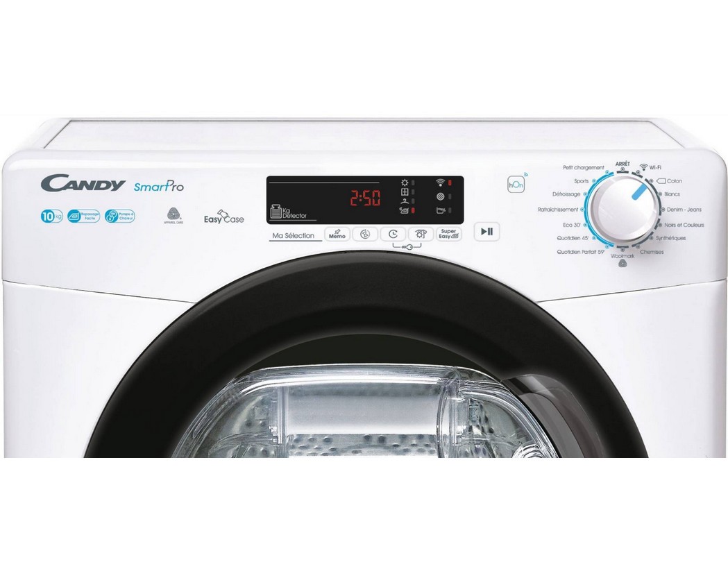 Sèche-linge Candy pompe à chaleur 10kg condenseur 60cm blanc - 2