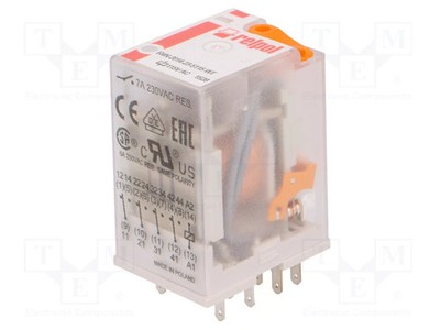 4PDT IKontakt max: 6A Relais: elektromagnetisch USpule: 115VAC