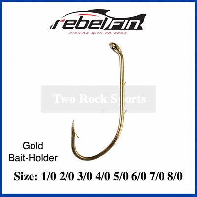 rebelFIN Baitholder BAIT HOOKS - Gold - 1/0 2/0 3/0 4/0 5/0 6/0 7/0 8/0