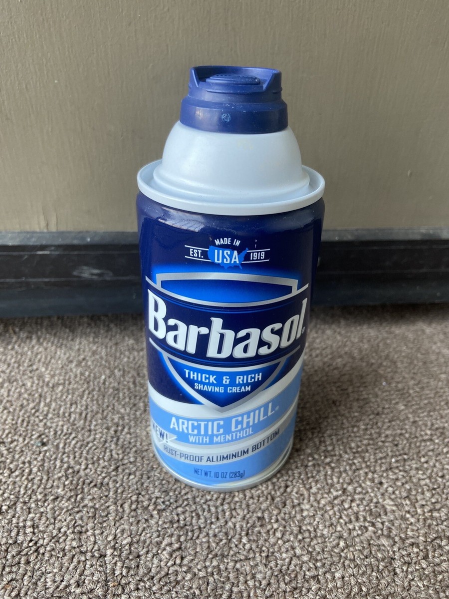 beer cigarette shaving cream Rare Barbasol Thick & Rich Shaving Cream Arctic Chill Menthol Discontinued