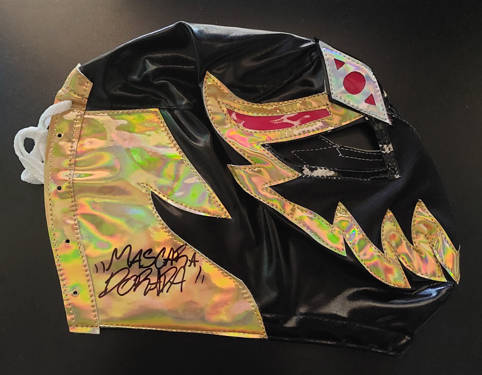 Mascara Dorada SIGNED Mexican Wrestling Lucha Libre Mask CMLL WWE AEW